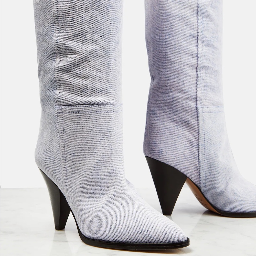 ISABEL MARANT Ririo Tall Heeled Denim Boots - Picture 4 of 15